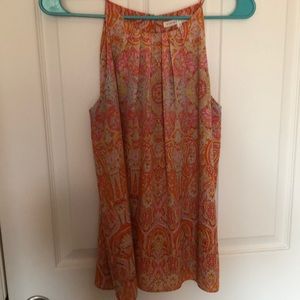 Pink Blouse with Orange designs